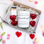 Personalised Minimalist Wedding Candle Gift Set | Keepsake for Couples