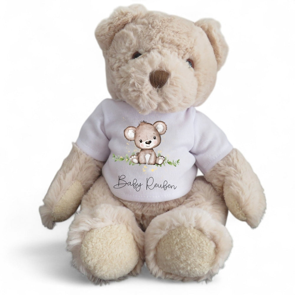 Personalised Bear Baby Gift Hamper - Teddy & Baby Vest