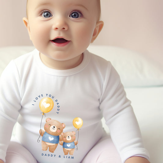 Personalised Daddy & Baby Bear Baby Grow