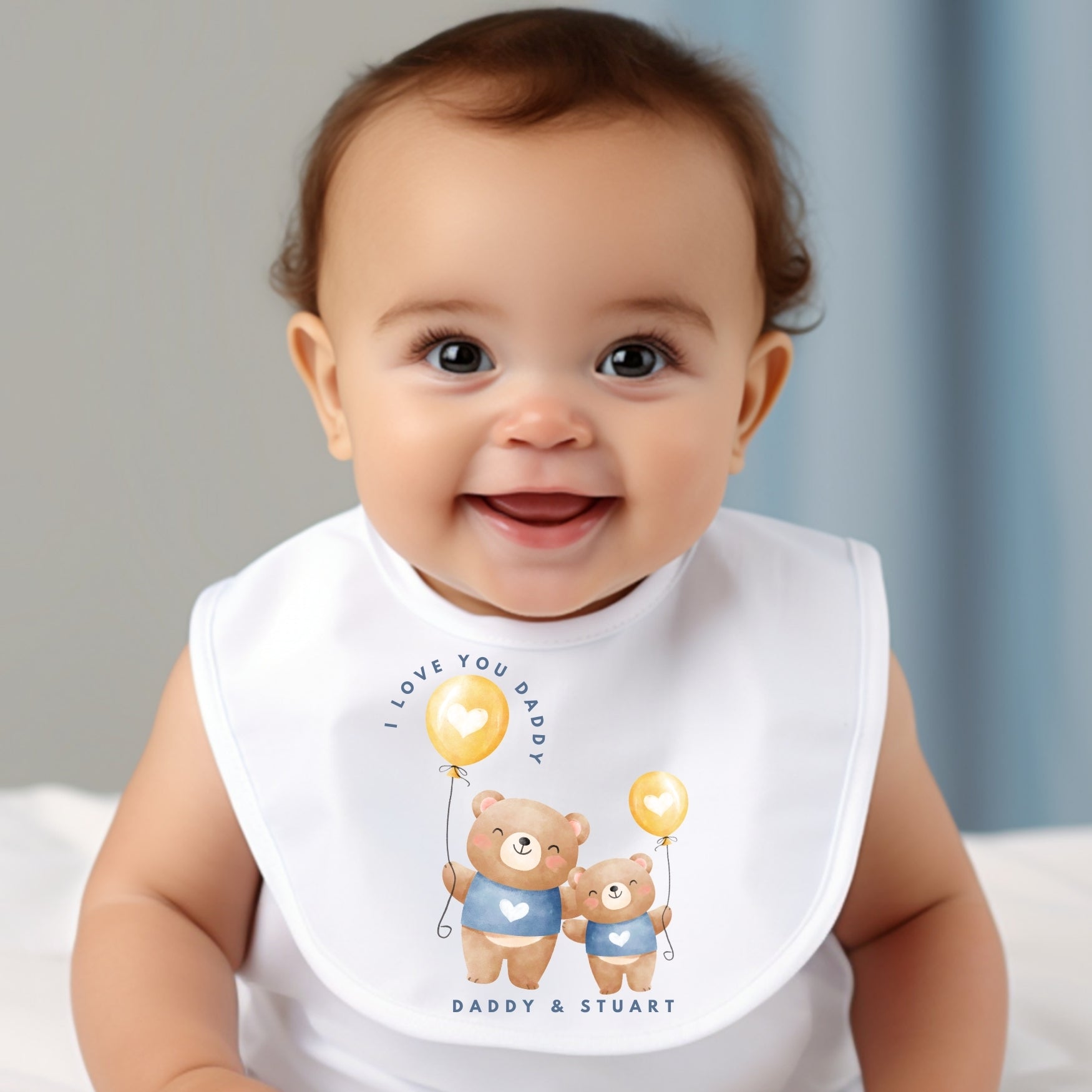 Personalised Daddy & Baby Bear Outfit: Bib, Vest, Grow