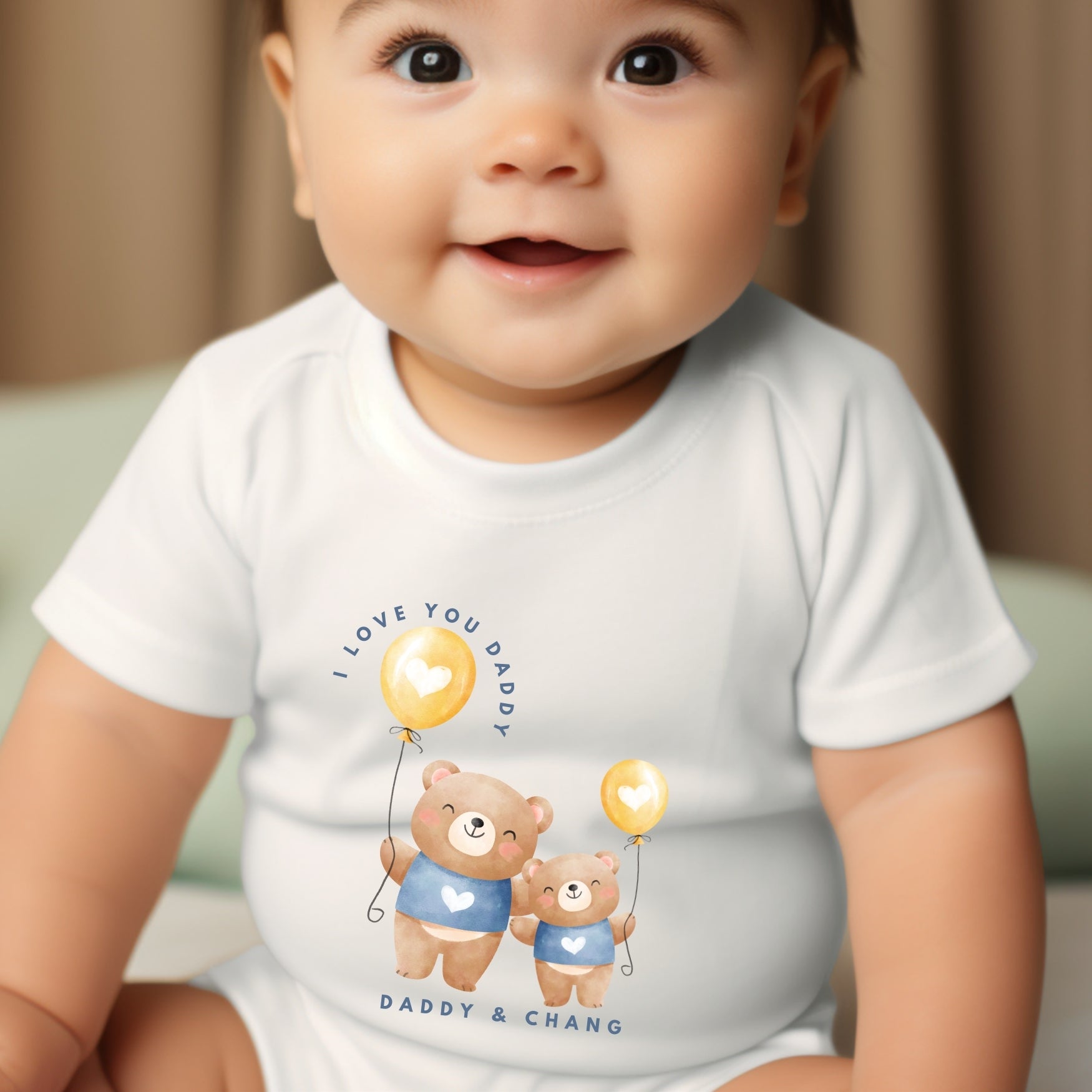 Personalised Daddy & Baby Bear Outfit: Bib, Vest, Grow