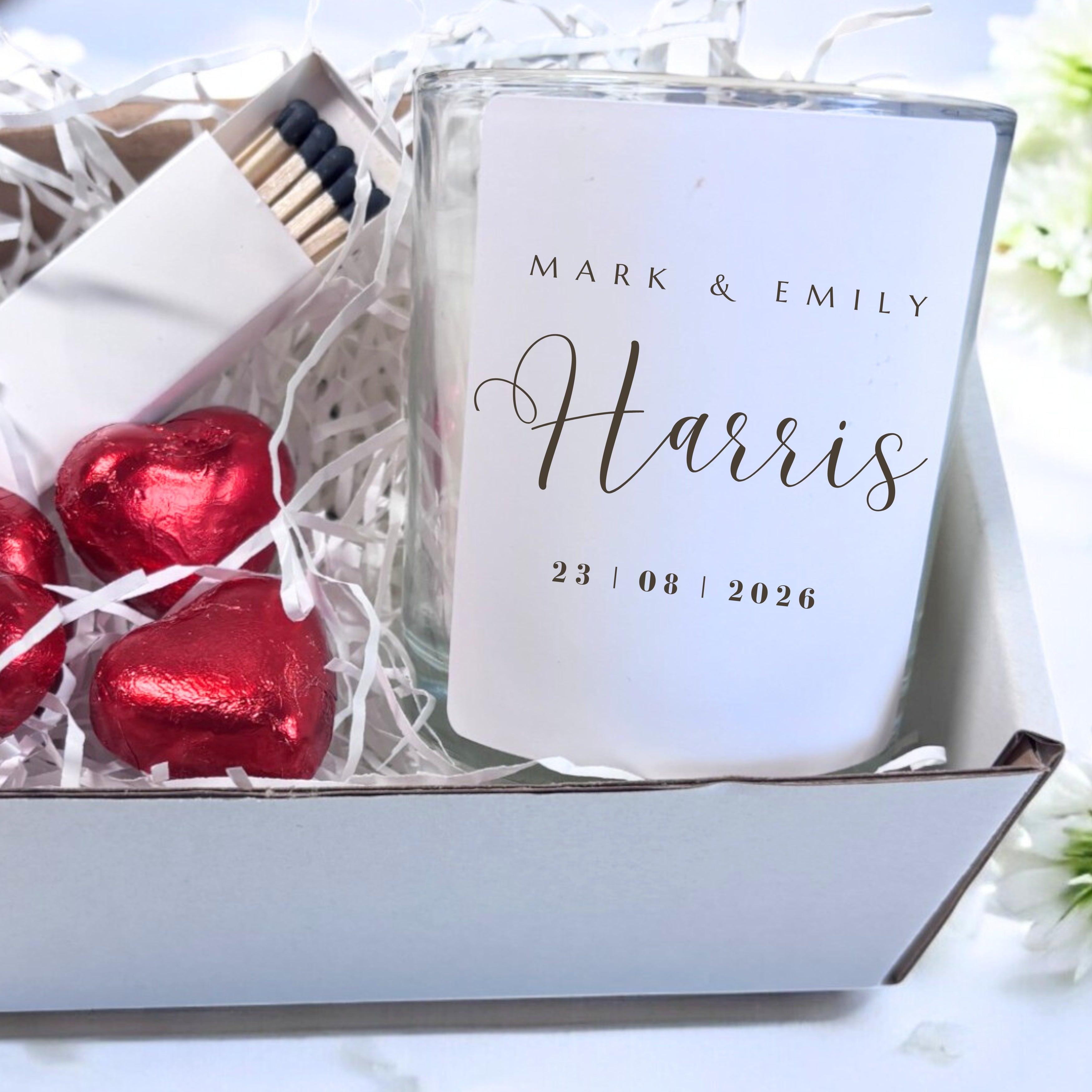 Personalised Surname Wedding Candle Gift Set | Couple Wedding Gifts