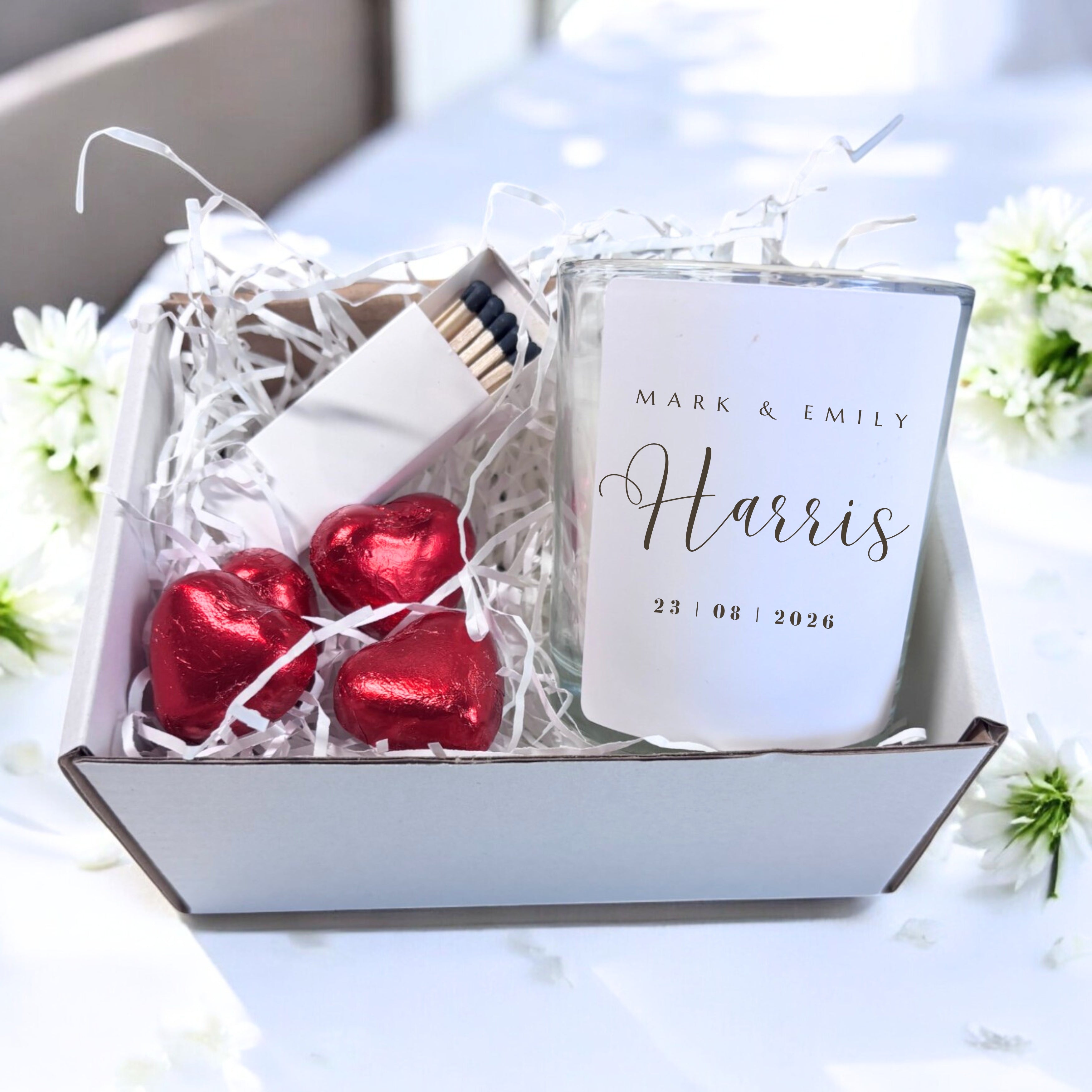 Personalised Surname Wedding Candle Gift Set | Couple Wedding Gifts