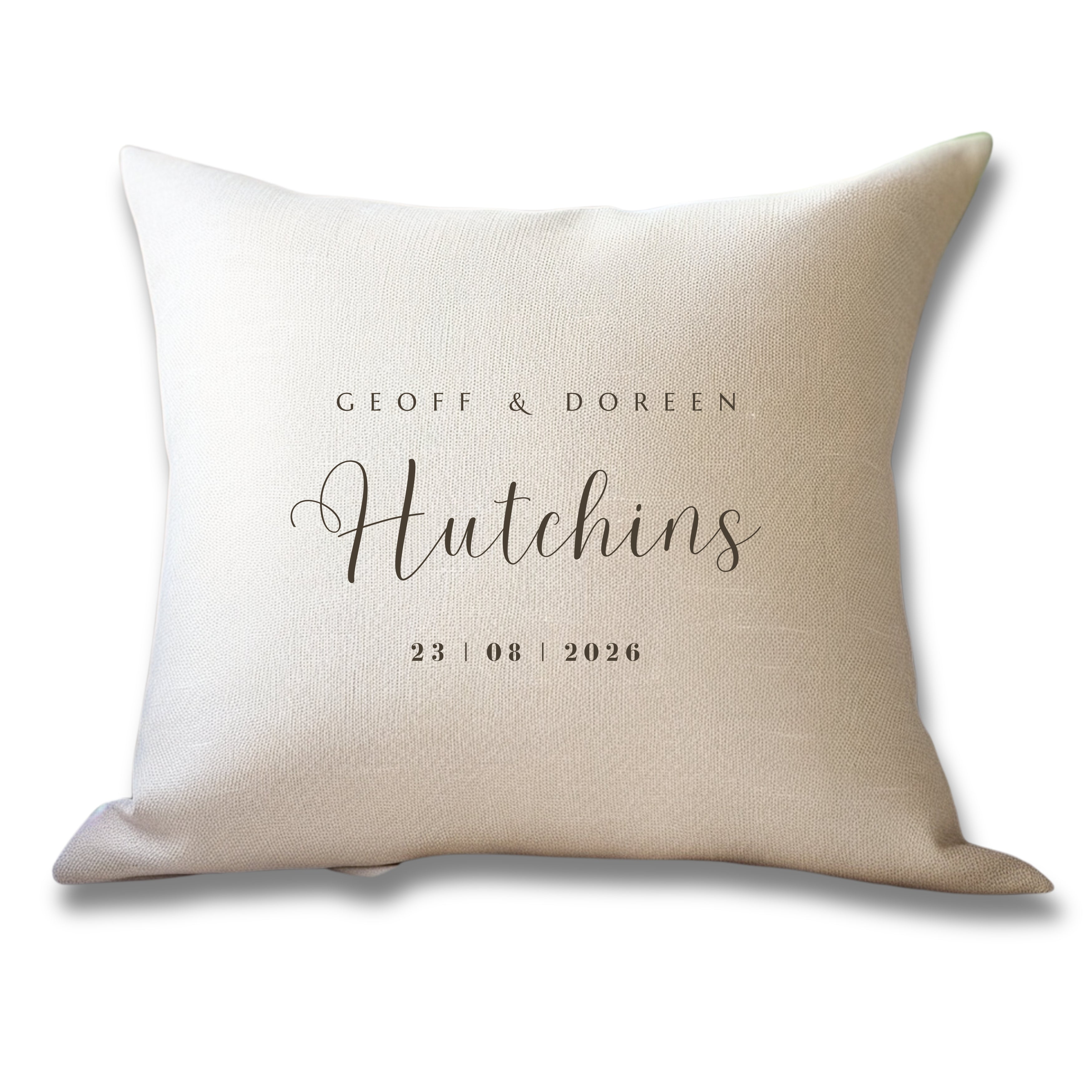 Personalised Surname Wedding Cushion | Unique Personalised Wedding Gift for Couple