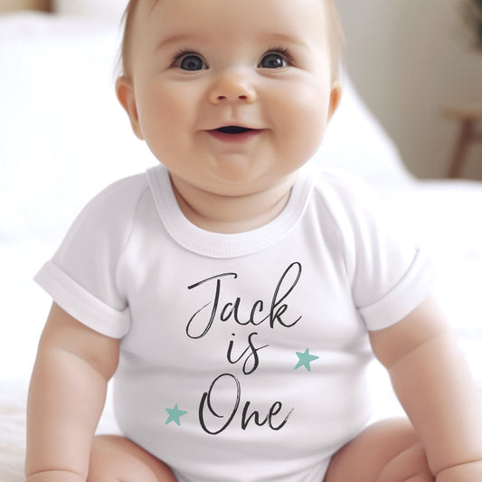 Personalised Boys 1st Birthday Baby Vest