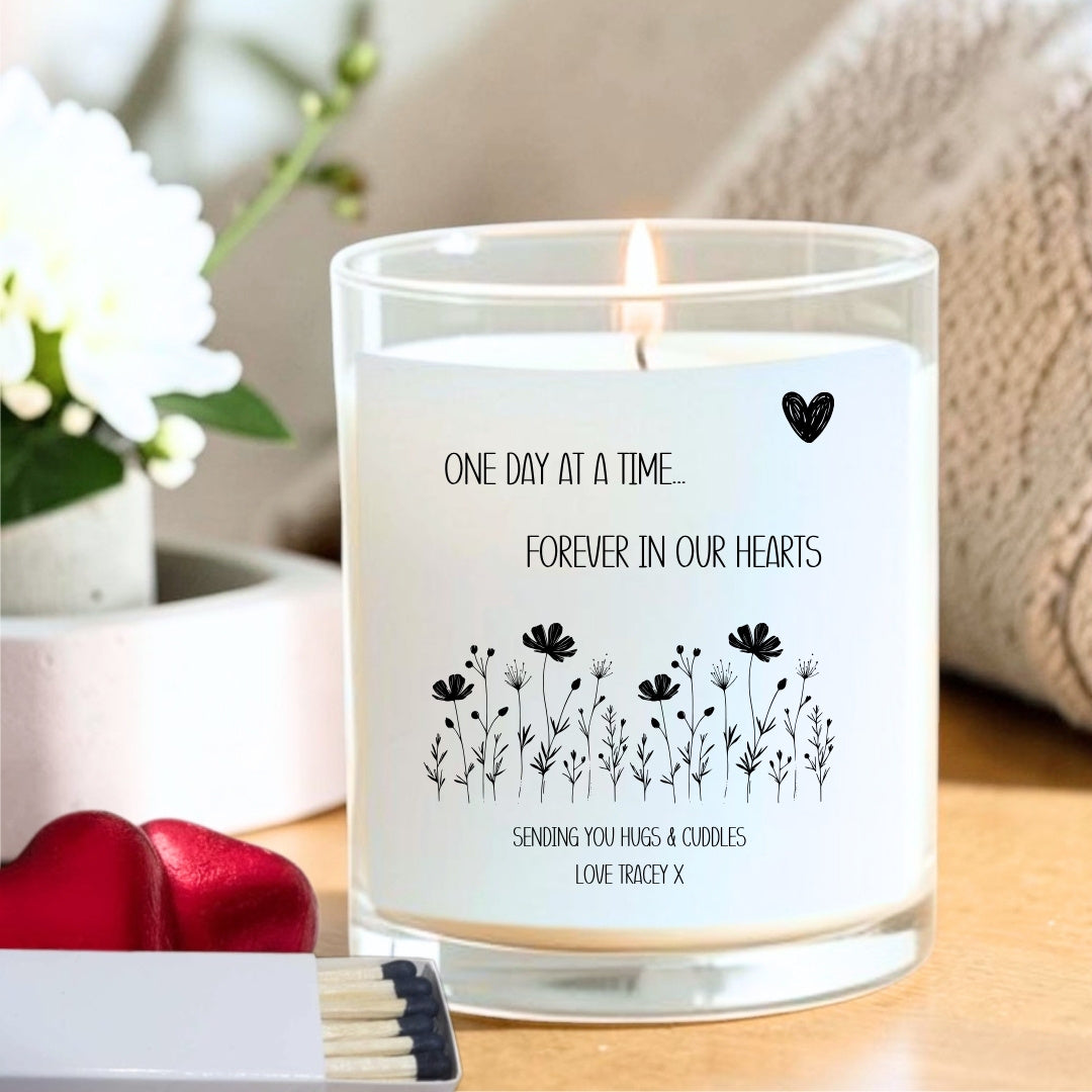 Personalised Forever in Our Hearts Candle Gift Set | Keepsake for Friend, Family