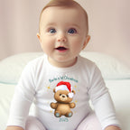 Personalised Happy 1st Christmas Teddy Babygrow | Name Vest or Bib UK