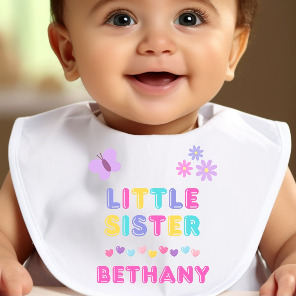 Pretty Little Sister Baby Outfit: Bib, Vest, Baby Grow