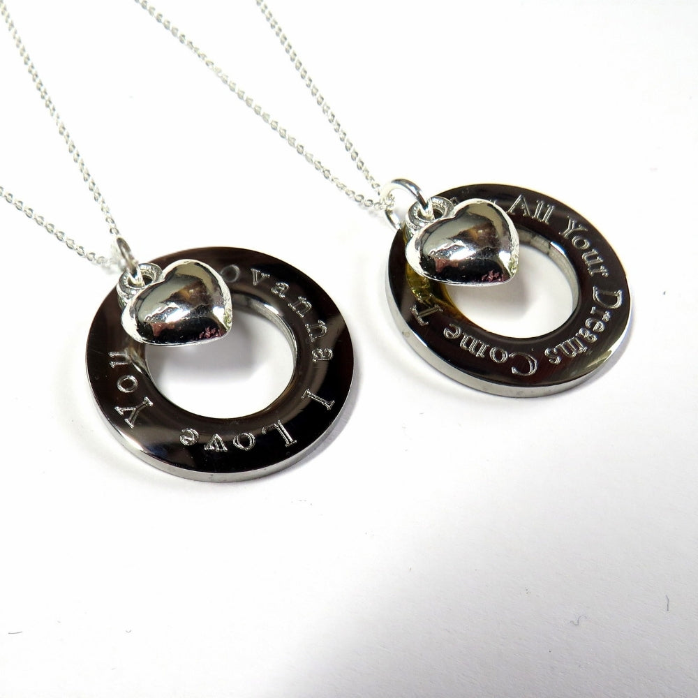 Personalised Infinity Heart Charm Necklace