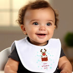 Personalised 1st Christmas Rudolph Babygrow | Name Vest or Bib UK
