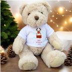 Personalised Luxury Teddy Bear 1st Christmas 2025 Rudolph T-shirt
