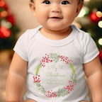 Personalised 1st Christmas Berry Babygrow | Name Vest or Bib UK