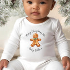 Personalised Christmas Gingerbread Man Babygrow | Name Vest or Bib UK