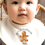 Personalised Christmas Gingerbread Baby Vest, Babygrow or Bib, Newborn Xmas Gift