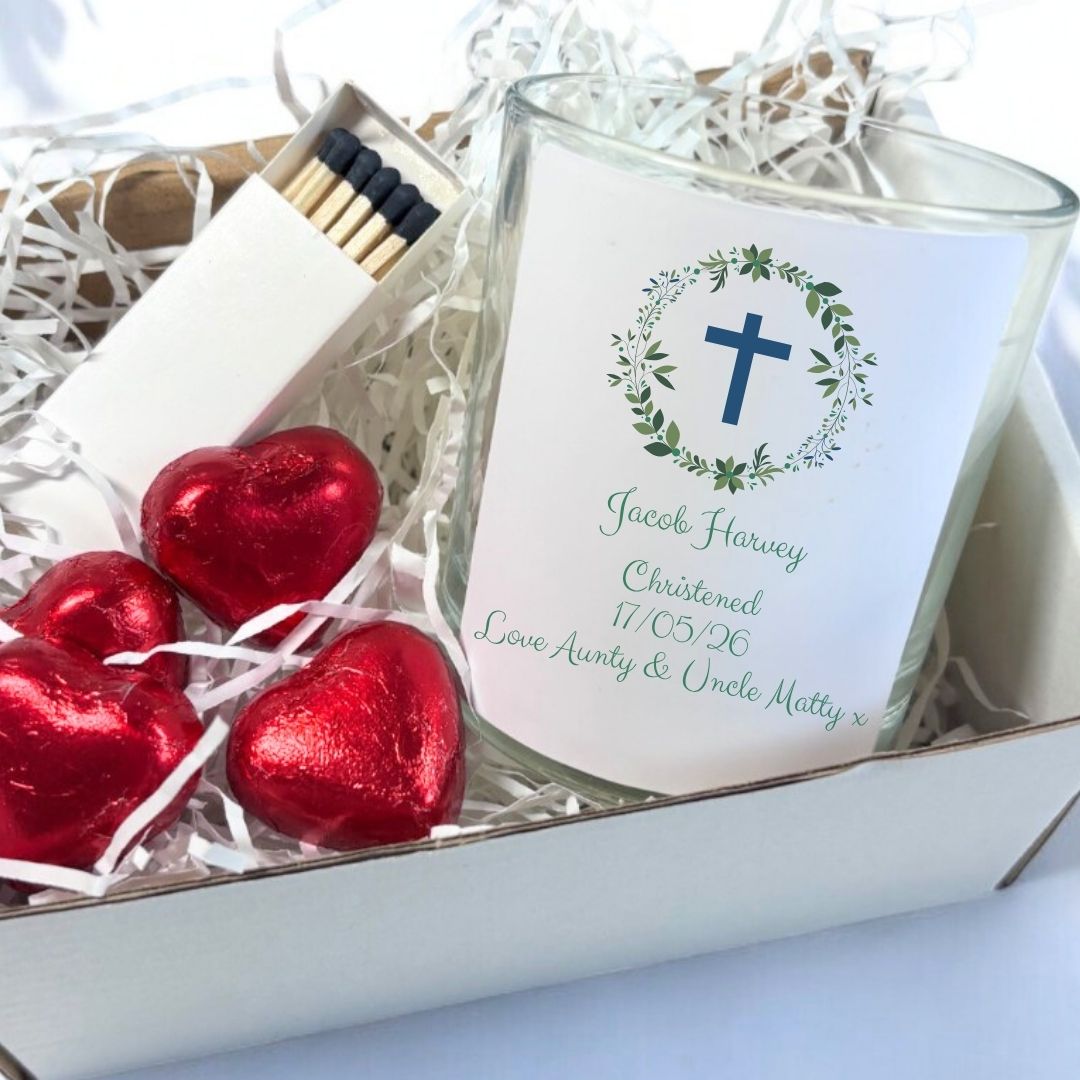Personalised Christening Candle Gift Set | Keepsake for Baptism