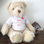 Personalised Luxury Teddy Bear with First Christmas Santa Hat T-Shirt