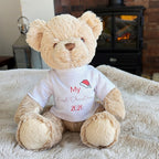 Personalised Luxury Teddy Bear with First Christmas Santa Hat T-Shirt