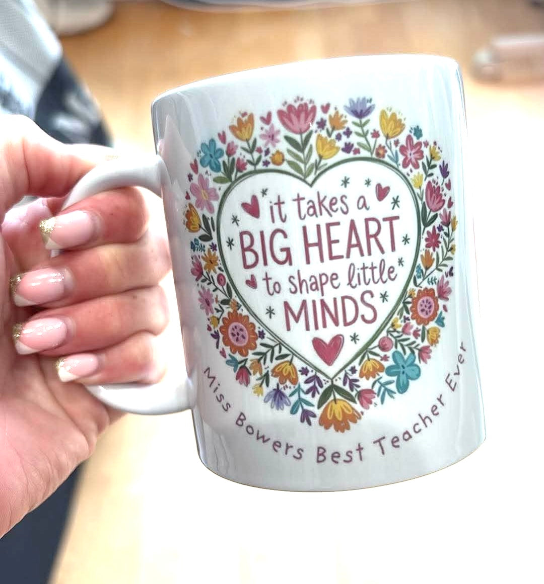 It Takes A Big Heart to Shape Little Minds Mug Gift | Teacher School Gift