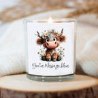Personalised Daisy Highland Cow Candle – Gift for Her
