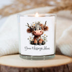 Personalised Daisy Highland Cow Candle – Gift for Her