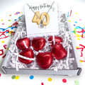 40th Birthday Cubic Zirconia Silver Necklace & Gold Balloons Mini Gift Hamper