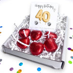 40th Birthday Cubic Zirconia Earrings Gold Balloons Mini Gift Hamper
