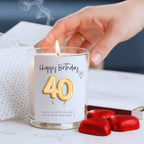 Personalised 40th Birthday Candle Gift Set – Gold Balloon | Friend, Mum