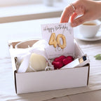 Small 40th Birthday Gold Balloon Gift Hamper | Candle Necklace Chocolates