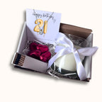 Small 21st Birthday Gold Balloon Hamper | Candle, Necklace, Chocolates
