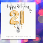 Small 21st Birthday Gold Balloon Hamper | Candle, Necklace, Chocolates