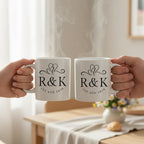 Entwined Hearts Personalised Mugs Gift Set | Wedding, Engagement