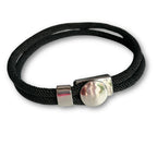 Men's Black Braided Button Bracelet