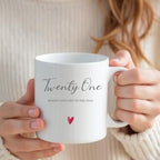 Personalised Twenty One Birthday Mug Gift | 21st Sister Friend Daughter