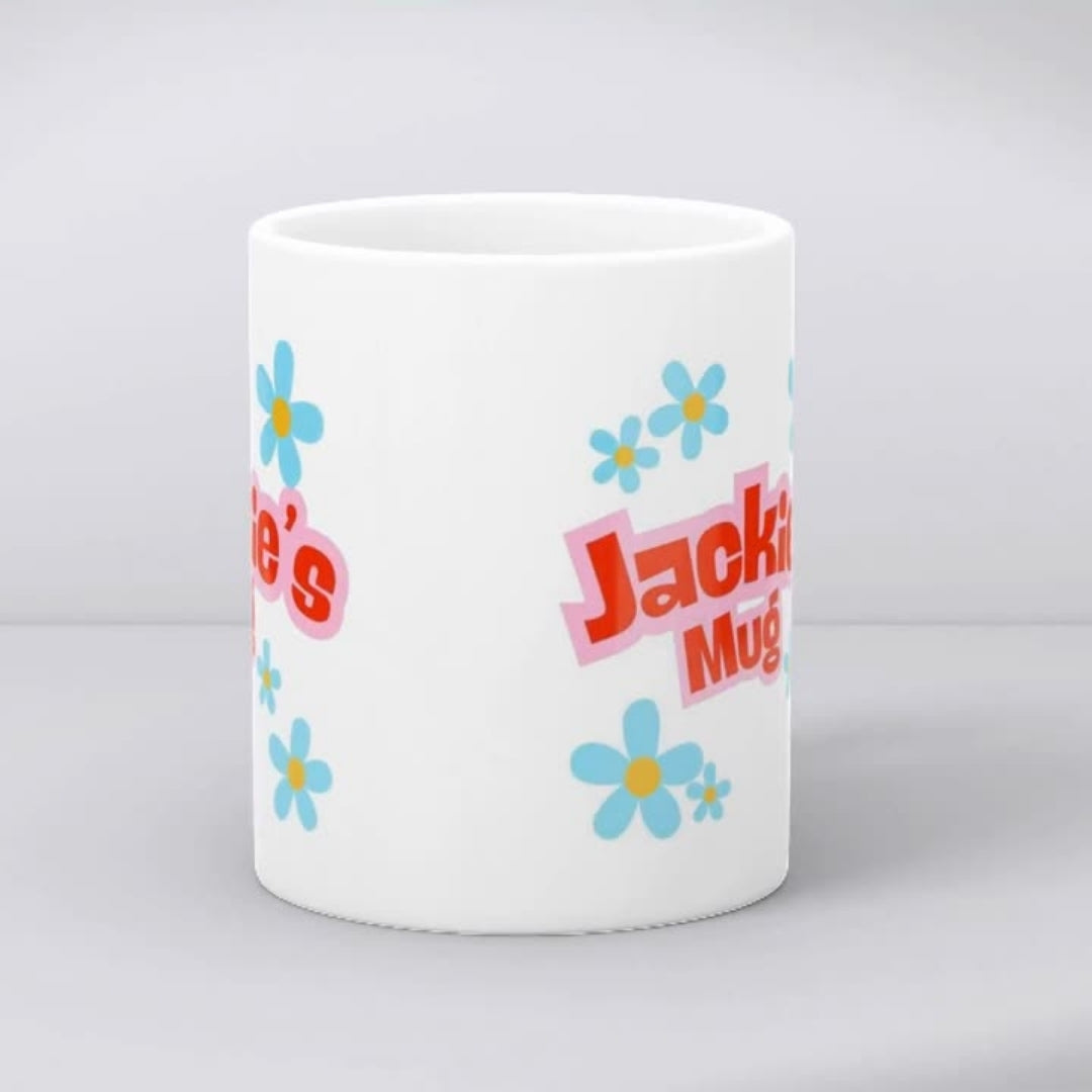 Personalised Blue Daisy Name Mug Gift | Sister Daughter Mum