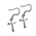 Silver Cross Drop Earrings