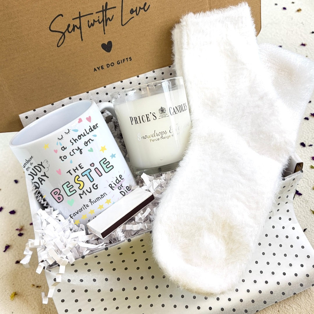 The Bestie Mug, Candle & Socks Gift Hamper | Birthday Gift