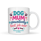 Personalised Dog Mum Pawsitively Best Job Ever Mug, Candle & Socks Gift Hamper | Mum Gift