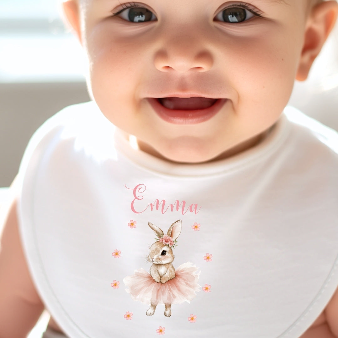 Personalised Ballet Bunny Baby Outfit – Bib, Vest, Baby Grow