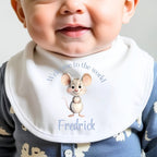 Personalised Blue Mouse Welcome to the World Babygrow | Name Vest or Bib UK