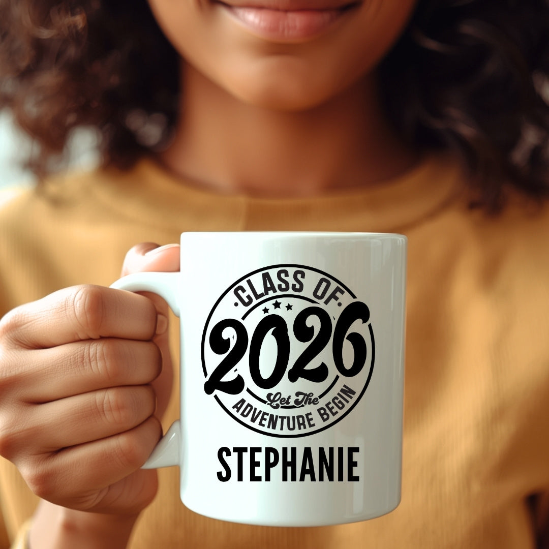 Personalised Let the Adventure Begin Class of 2026 Mug Gift | Graduation Gift