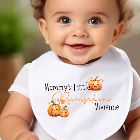Personalised Mummy's Little Pumpkin Baby Bib