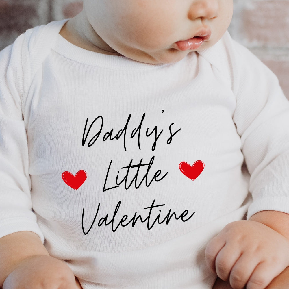 Daddy's Little Valentine Baby Outfit: Bib, Vest, Baby Grow