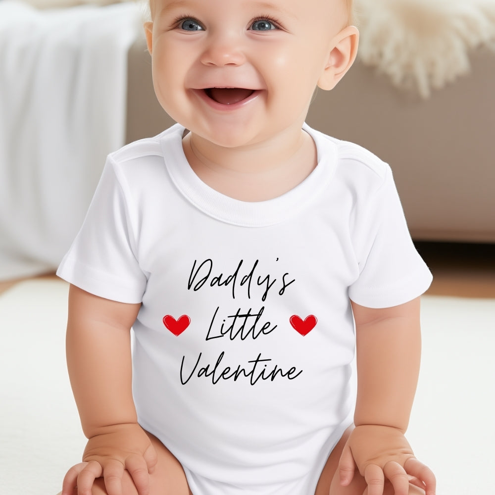 Daddy's Little Valentine Baby Outfit: Bib, Vest, Baby Grow
