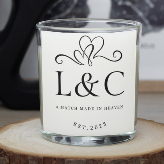 Personalised Entwined Hearts Candle Gift Set