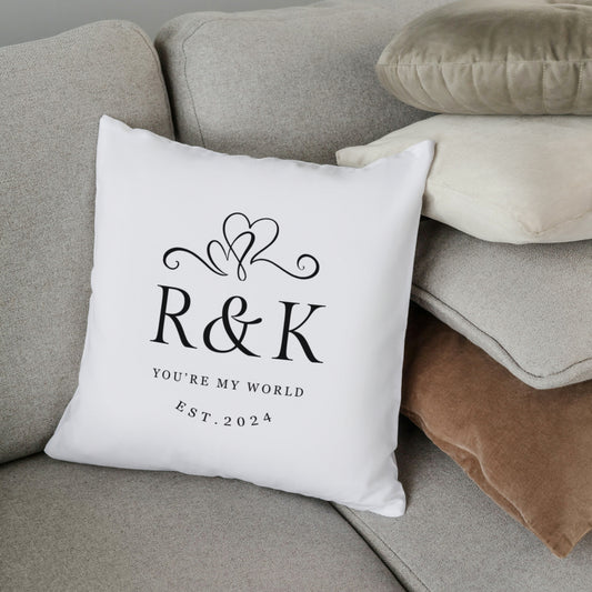 Personalised Entwined Hearts Cushion