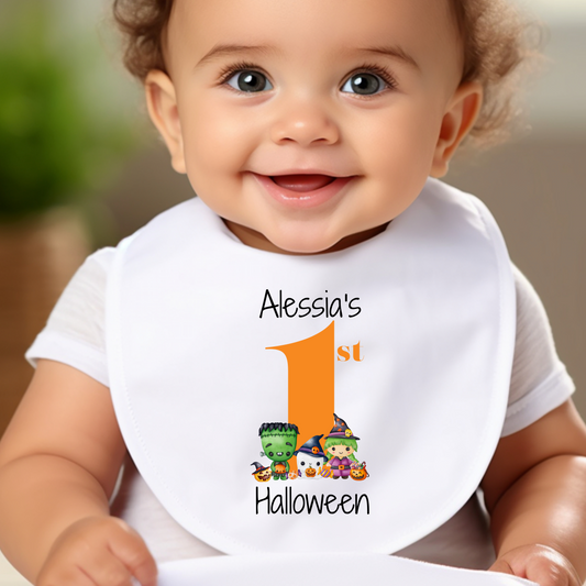 Personalised 1st Halloween Baby Bib