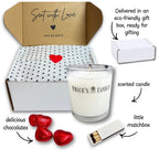 Red Ribbon Candle Gift Set White Ribbon | Keepsake for Friend, Family