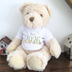 Personalised Luxury Teddy Bear with Green Woodland Animals T-Shirt