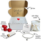 Small 40th Birthday Gold Balloon Gift Hamper Candle Earrings Chocolates