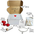 Small 40th Birthday Gold Balloon Gift Hamper Candle Bracelet Chocolates